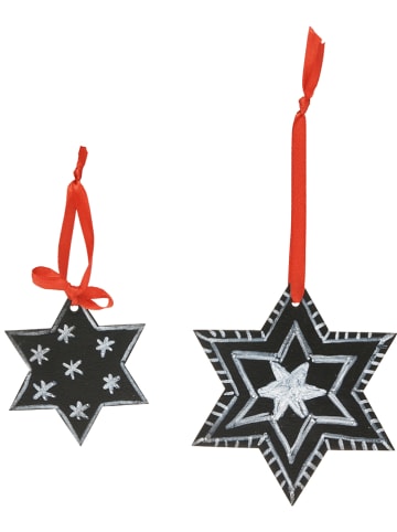 SUNNYSUE 16tlg. Set: Holzanhänger "Weihnachtsstern in 3 Größen" in Natur