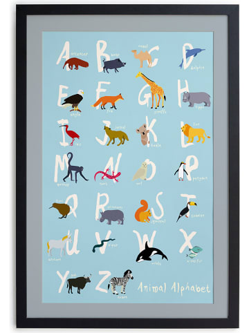 The Wild Hug Druk artystyczny "Animal Alphabet" w ramce - 40 x 30 cm