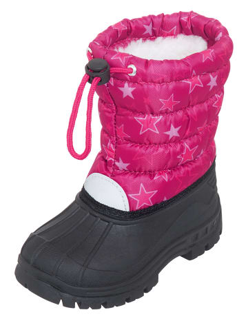 Playshoes Kozaki zimowe w kolorze różowo-czarnym