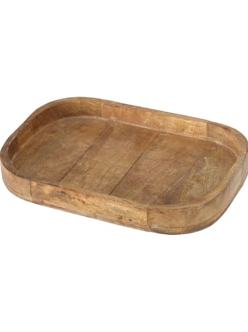 Boltze 2-delige set: decoratieve dienbladen "Tikko" bruin