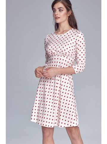 Nife Jurk crème/bordeaux