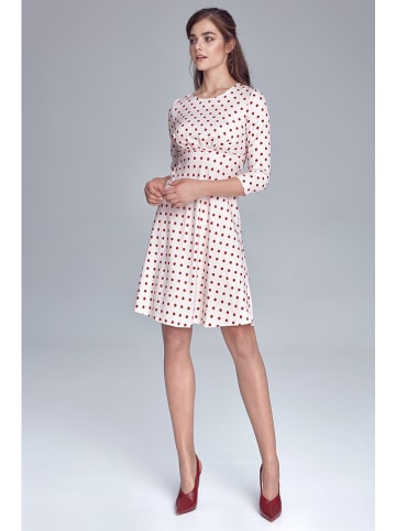 Nife Kleid in Creme/ Bordeaux