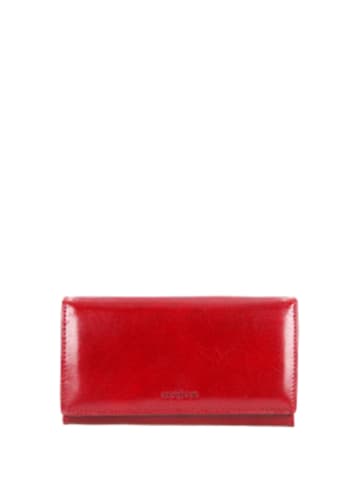 Wojas Leder-Geldbörse in Rot - (B)16,5 x (H)9,5 x (T)2 cm