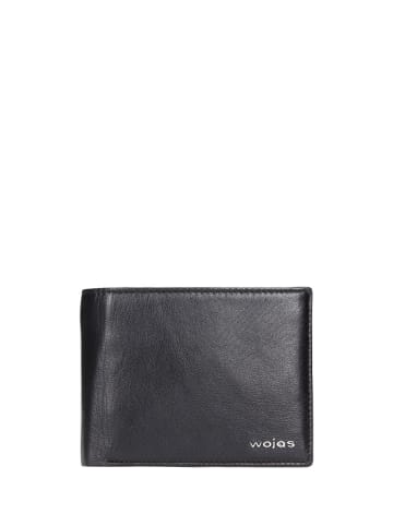 Wojas Leder-Geldbörse in Schwarz - (B)12,5 x (H)10,5 x (T)4 cm