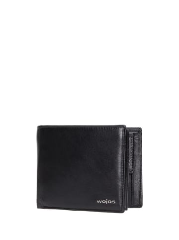 Wojas Leder-Geldbörse in Schwarz - (B)12,5 x (H)10,5 x (T)4 cm