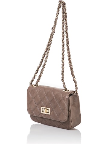 Florence Bags Leder-Schultertasche "Tiglio" in Beige - (B)19 x (H)11 x (T)5 cm