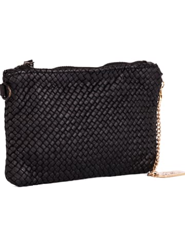 Anna Morellini Leder-Umhängetasche in Schwarz - (B)23 x (H)17 x (T)1 cm