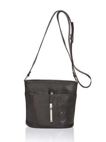 Lisa Minardi Leren schoudertas zwart - (B)22 x (H)17 x (D)7 cm