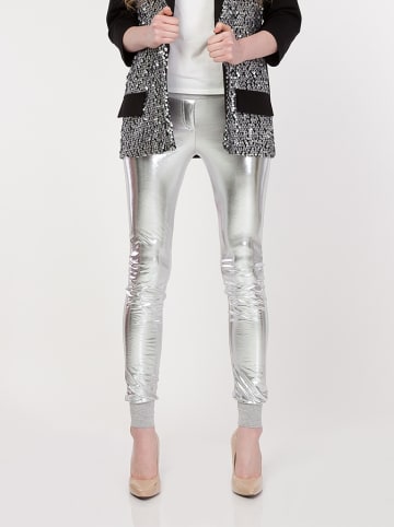 Yuliya Babich Spodnie w kolorze srebrnym