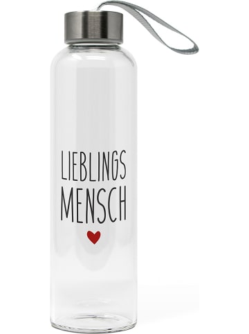 ppd Trinkflasche "Lieblingsmensch" in Schwarz/ Silber - 550 ml