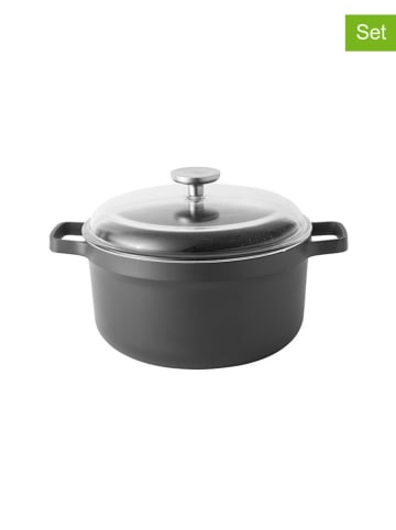 BergHOFF 2tlg. Set: Topf mit Deckel in Schwarz - Ø 24 cm