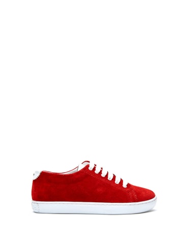 Comfortfusse Skórzane sneakersy w kolorze czerwonym