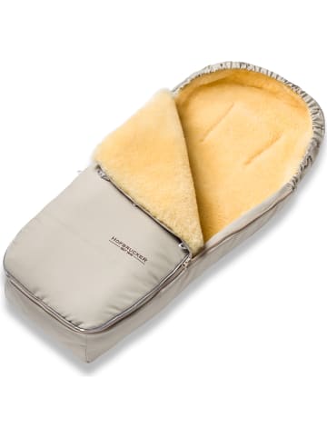 Hofbrucker Voetenzak met lamsvacht "Alaska" beige - (L)95 x (B)34 cm