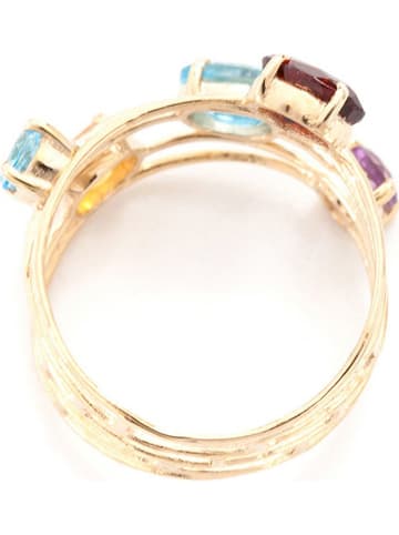 DIAMANTA Złoty pierścionek "Eclat de couleurs" z kamieniami szlachetnymi