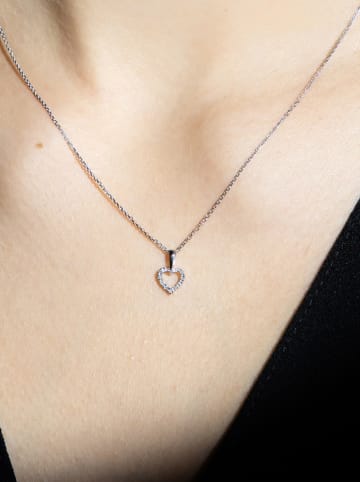 DIAMANTA Witgouden hanger "Mini coeur" met diamanten