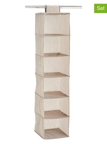 Zeller Hänge-Aufbewahrung "Stripes" in Beige - (B)129 x (H)30 x (T)30 cm