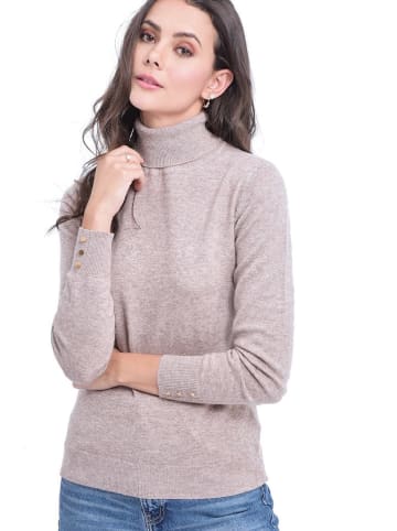 C& Jo Sweter w kolorze jasnobrązowym