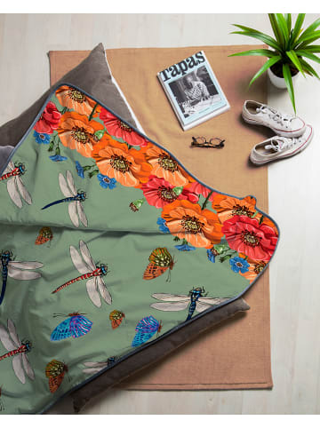 Madre Selva Kuscheldecke "Tierra Bella" in Grün/ Bunt - (L)170 x (B)130 cm