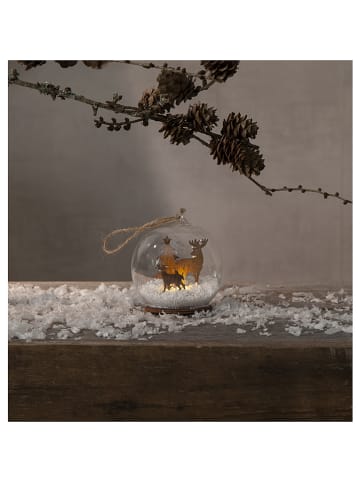 Best Season Decoratieve ledhanger "Fauna" bruin/wit - (H)9 x Ø 8 cm