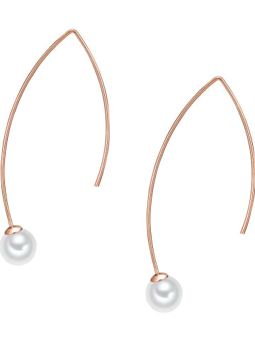 Perldesse Rosévergulde oorhangers met parels