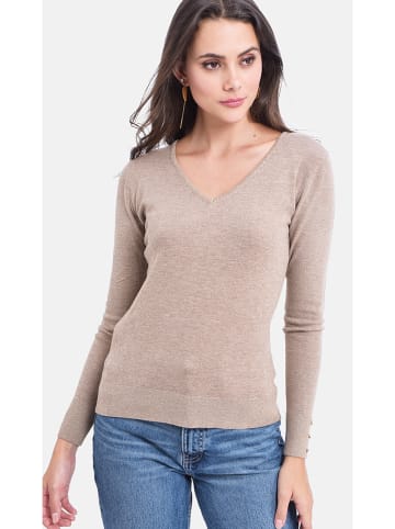 ASSUILI Sweter w kolorze beżowym