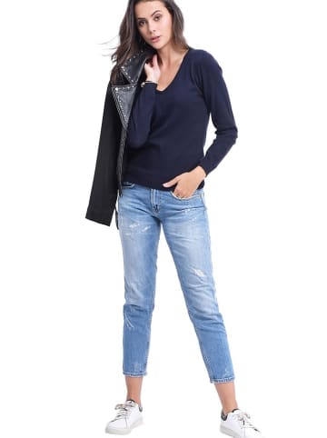ASSUILI Kaschmir-Pullover in Dunkelblau
