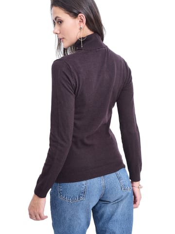 ASSUILI Sweter w kolorze ciemnobrązowym