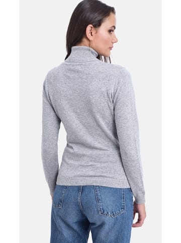 ASSUILI Kaschmir-Rollkragenpullover in Hellgrau