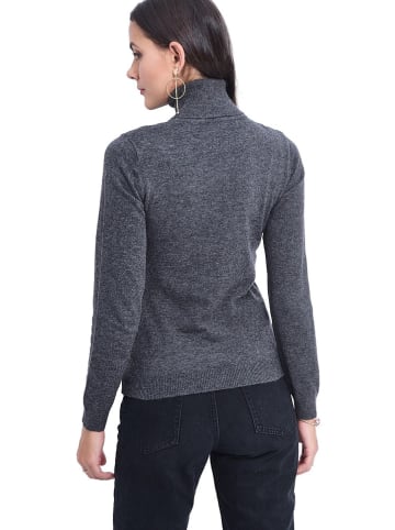 ASSUILI Kaschmir-Rollkragenpullover in Anthrazit