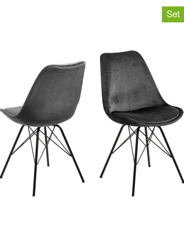 AC Design 2er-Set: Esszimmerstühle "Eris" in Anthrazit - (B)48,5 x (H)85,5 x (T)54 cm