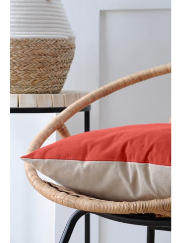 STOF France Kussen "Duo"roestrood/beige - (L)50 x (B)50 cm