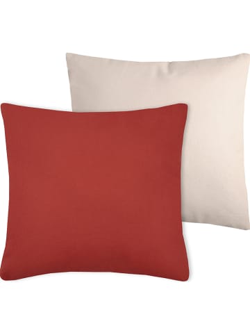 STOF France Kissen "Duo"in Rostrot/ Beige - (L)50 x (B)50 cm