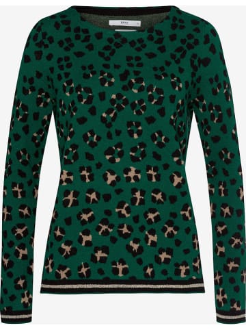 BRAX Pullover "Liz" in Dunkelgrün/ Schwarz