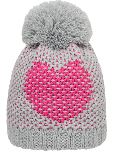 Döll Strickmütze in Grau/ Pink