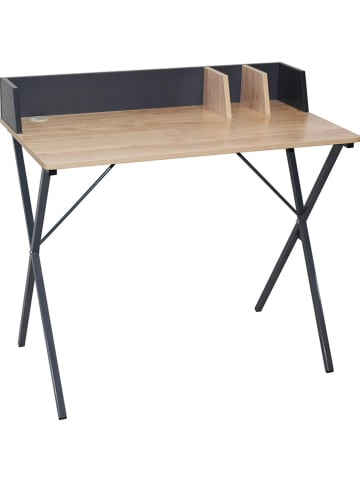 The Home Deco Kids Schreibtisch in Natur/ Grau - (B)90 x (H)84 x (T)50 cm