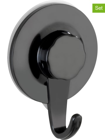 Wenko 3er-Set: Wandhaken "Ultra-Loc" in Schwarz - (B)6,2 x (H)8,5 x (T)2,5 cm
