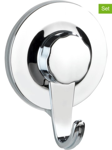 Wenko 3er-Set: Wandhaken "Ultra-Loc" in Silber - (B)6,2 x (H)8,5 x (T)2,5 cm