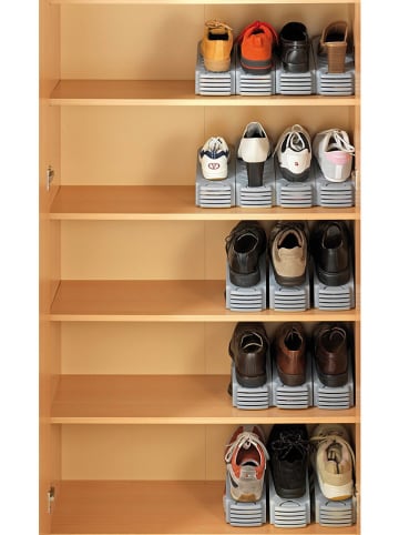 Wenko 4-delige set: schoenhouders grijs - (B)26 x (H)12,8 x (D)10 cm