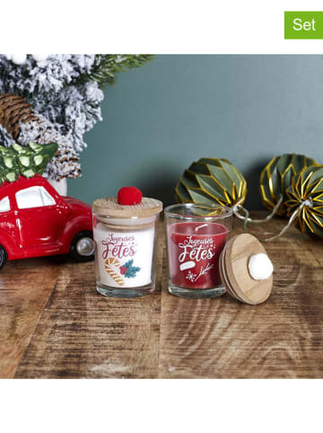 Make a Wish 2-delige set: geurkaarsen wit/rood - (H)8,3 cm