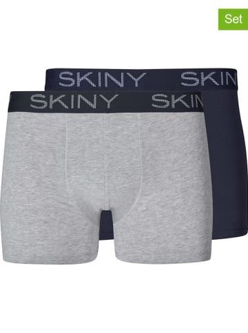 Skiny 2er-Set: Boxershorts in Dunkelblau/ Grau