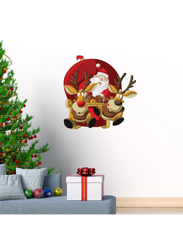 Ambiance Wandsticker "Santa Claus at a fast pace with his reindeer"