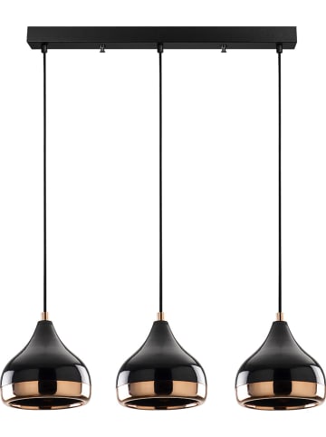 ABERTO DESIGN Hanglamp "Yildo" zwart/koperkleurig - (B)67 x (D)17 cm