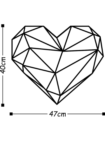 ABERTO DESIGN Wandobjekt "Heart" - (B)47 x (H)40 cm
