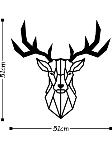 ABERTO DESIGN Wanddecoratie "Deer" - (B)51 x (H)51 cm