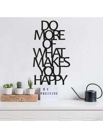 ABERTO DESIGN Wandobject "Do More Of What Makes You Happy" zwart - (B)41 x (H)70 cm