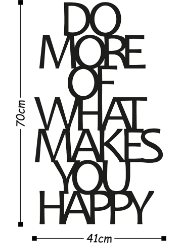 ABERTO DESIGN Wandobject "Do More Of What Makes You Happy" zwart - (B)41 x (H)70 cm
