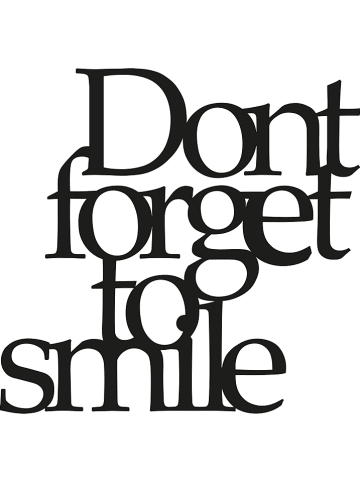 ABERTO DESIGN Dekoracja ścienna "Don't Forget To Smile" - 70 x 67 cm