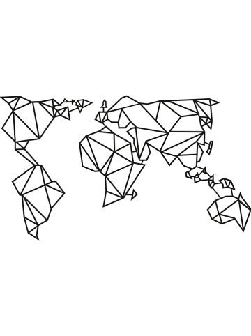 Scandinavia Concept Dekoracja ścienna "World Map" - 100 x 58 cm