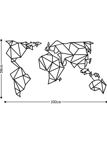 Scandinavia Concept Dekoracja ścienna "World Map" - 100 x 58 cm