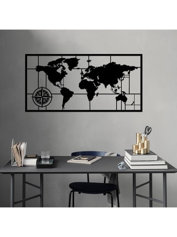 ABERTO DESIGN Wanddecoratie "World Map" - (B)121 x (H)60 cm
